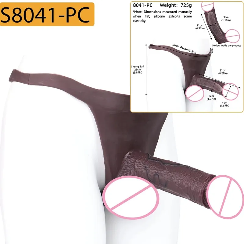 Real Veins Male Penis Sleeve Pants Lifelike Soft Hollow Dildo Men's Wearable Delay Ejaculation Sex Toy Strapon Cock Cover