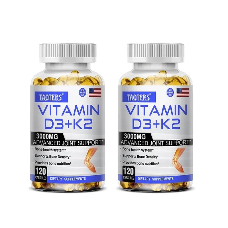 3000 mg Vitamin D3+K2 Health Supplement - Calcium Supplement for knoglepræcision og generel sundhed