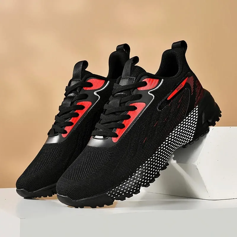 Big Size 50 51 52 Breathable Flying Woven Mens Running Shoes Lightweight Sports Shoes Anti-slip Casual Walking Sneakers Jogging
