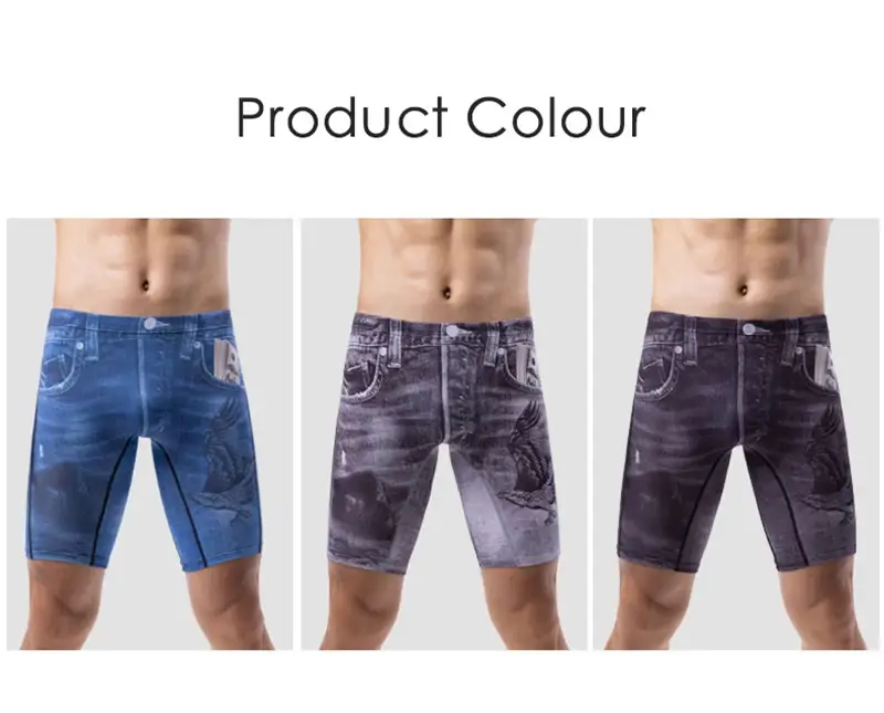 Thời Trang Mới Quần Lót Ice Silk Quần Short Boxer Dài Cho Nam Kích Thước Lớn Demin Jean Phong Cách Quần Lót Nam Cao Cấp Kéo Dài Quần Lót