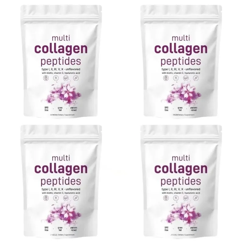 Multi Collagen Peptides Powder Types I II III V with Biotin Vitamin C & Hyaluronic Acid Supports Skin Hair Nails for Men Women