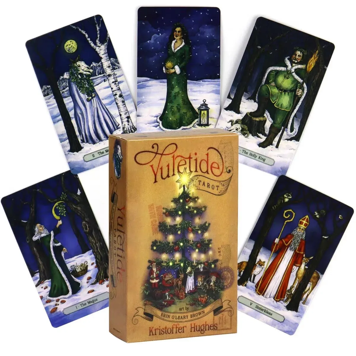 Yuletide Tarot Cards 78 PCS Christmas Holiday Winter Solstice Tarot Deck Divination Fortune Telling Oracle Board Game Gift