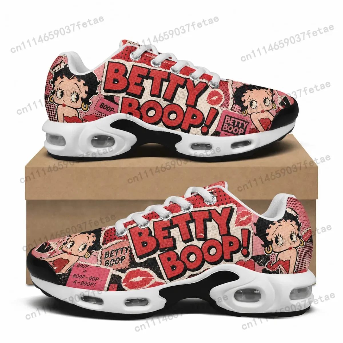 Betty Boop Cushion Sneakers Mens Womens Hip Hop Rock Lightweight Sports Shoes Custom Couple Cool Popular Leisure Sneaker