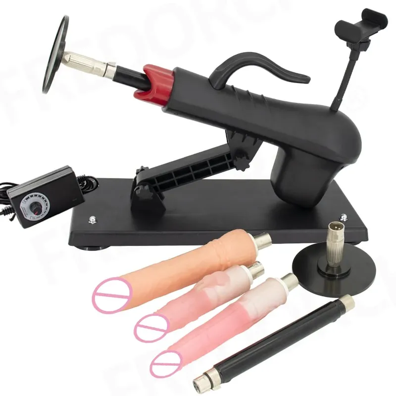 Fredorch Automatic Retractable Sex Pumping Gun Machine with Dildo For Male and Female Masturbation Sex Toy 450 Stroke per minute