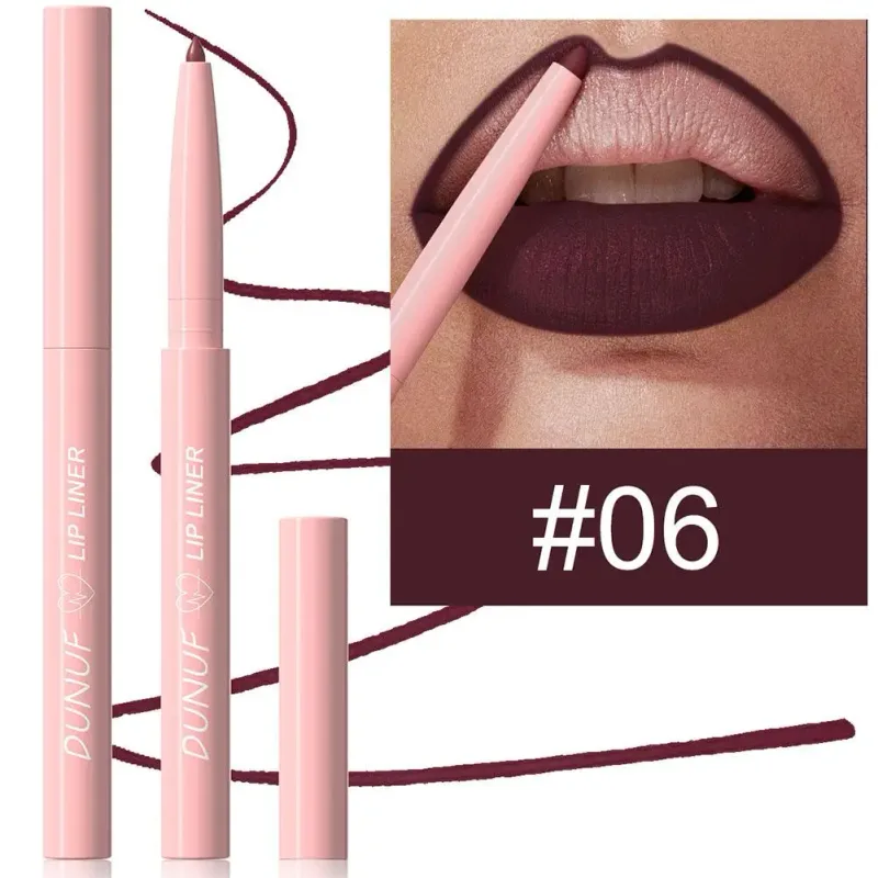 6Pcs Velvet Matte Lip Liner Pencil Set High Pigment Smooth Silky Texture Easy to Color & Define Lip Contours Daily Lip Makeup