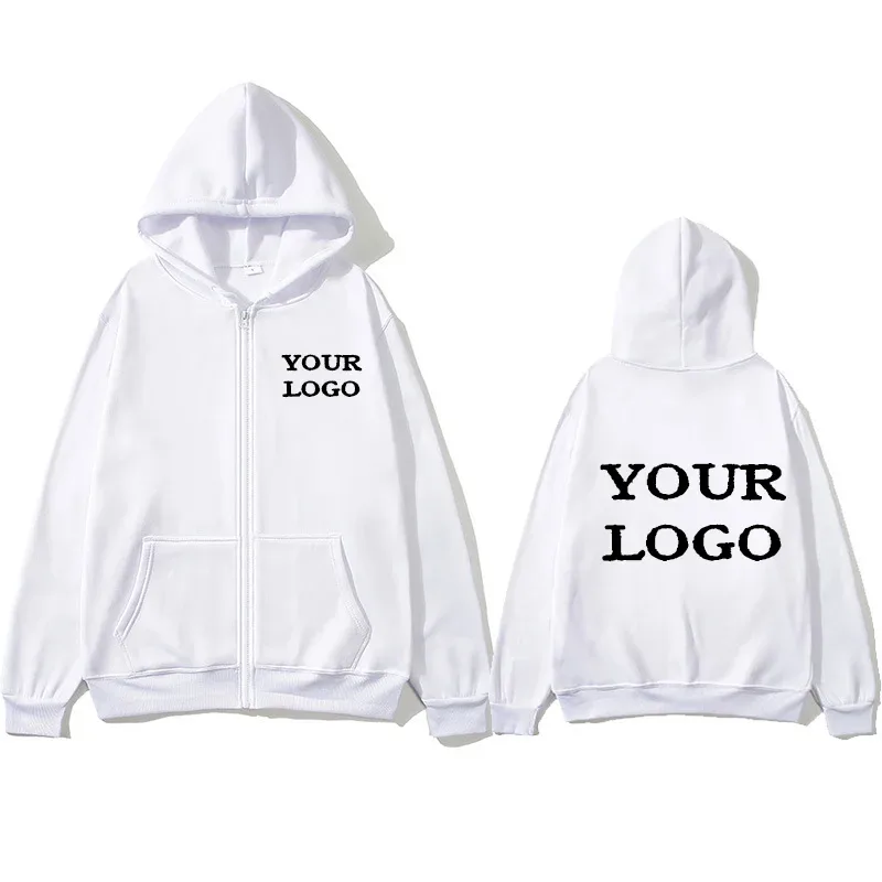 Custom Printed Hoodies Men and Women Zipper Hooded Sweatshirts Loose Casual Clothing Hooded Cardigans Men's Street Hoodies