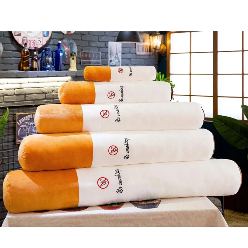 Decoración novedosa, cojín cilíndrico creativo para fumar, almohada para dormir, juguetes de peluche, regalo de cumpleaños para novio