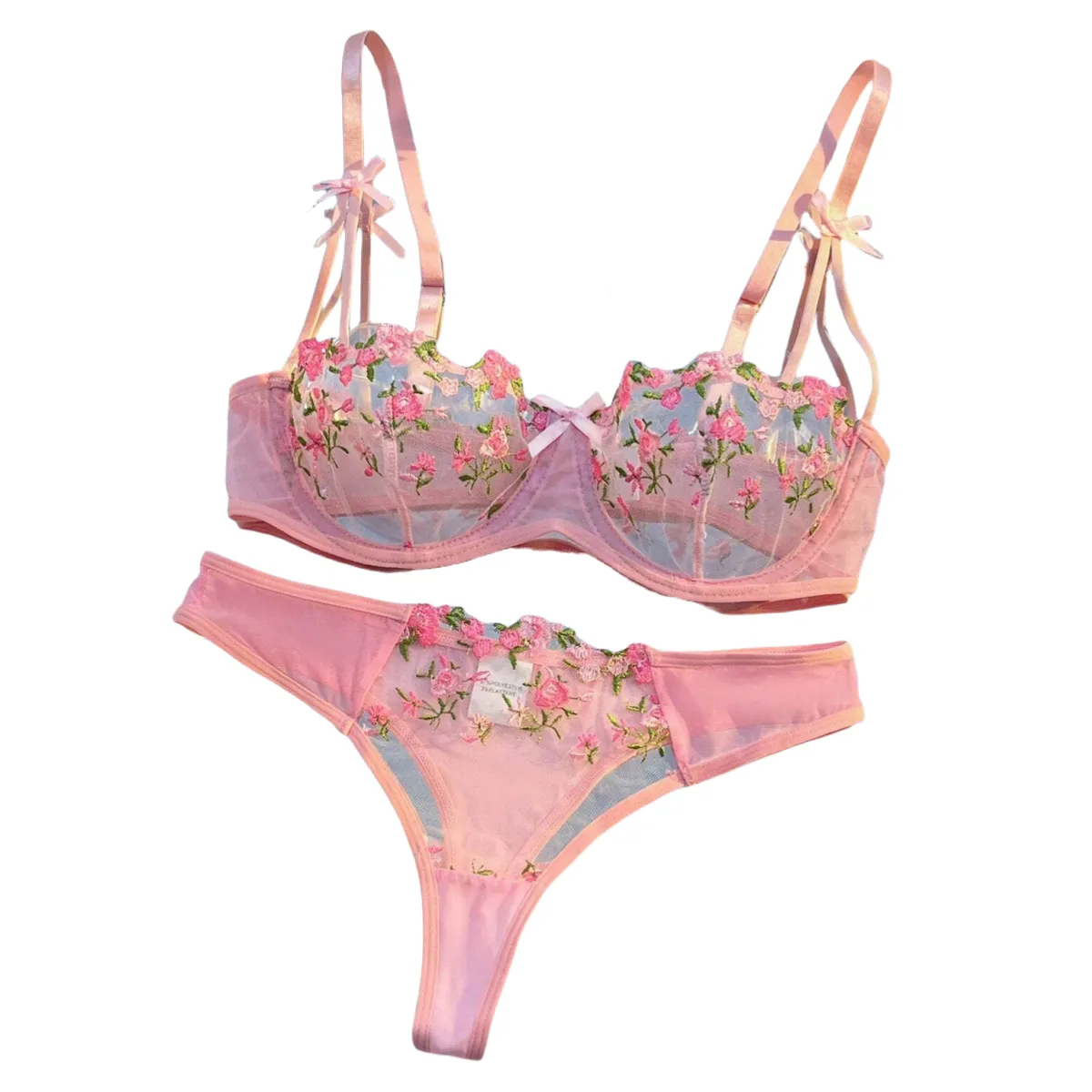 Elegant Lace Bra and Panty Set Lingerie Women Female Nightwear