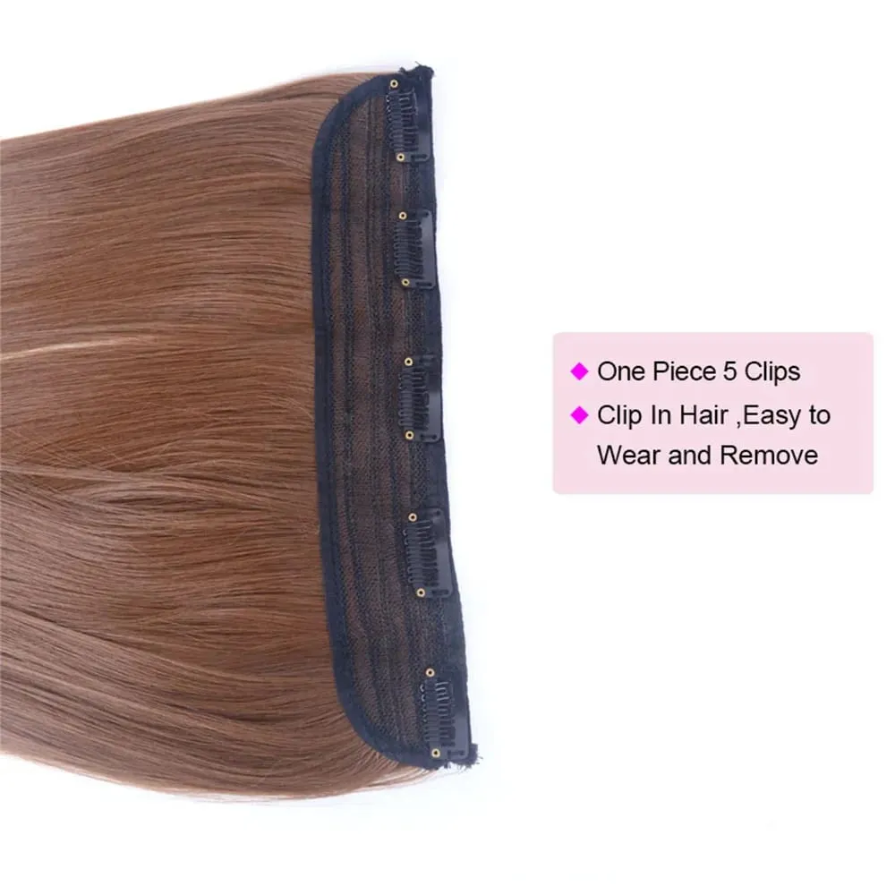 Syntetické prodloužení vlasů jednodílné s klipem 5Clips v dlouhé rovné vlasy blond pro ženy každodenní použití