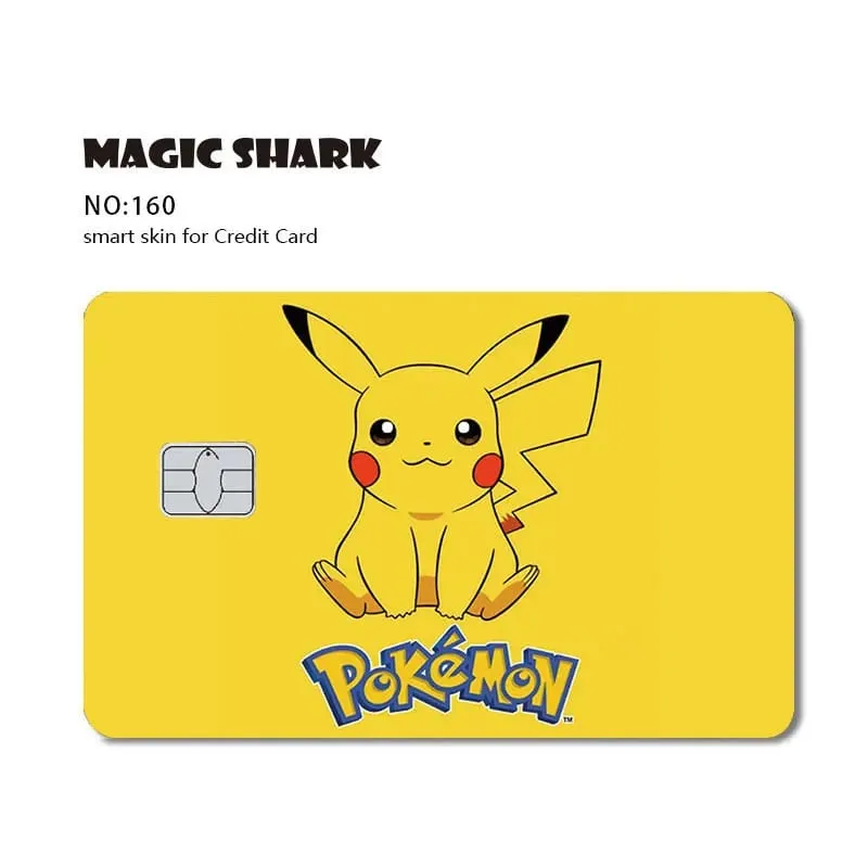 Maigc Shark Cute Pokémons Mewtwo Eevee Pikachu Gengar Adesivo Capa de filme para cartão de crédito de débito sem desbotamento