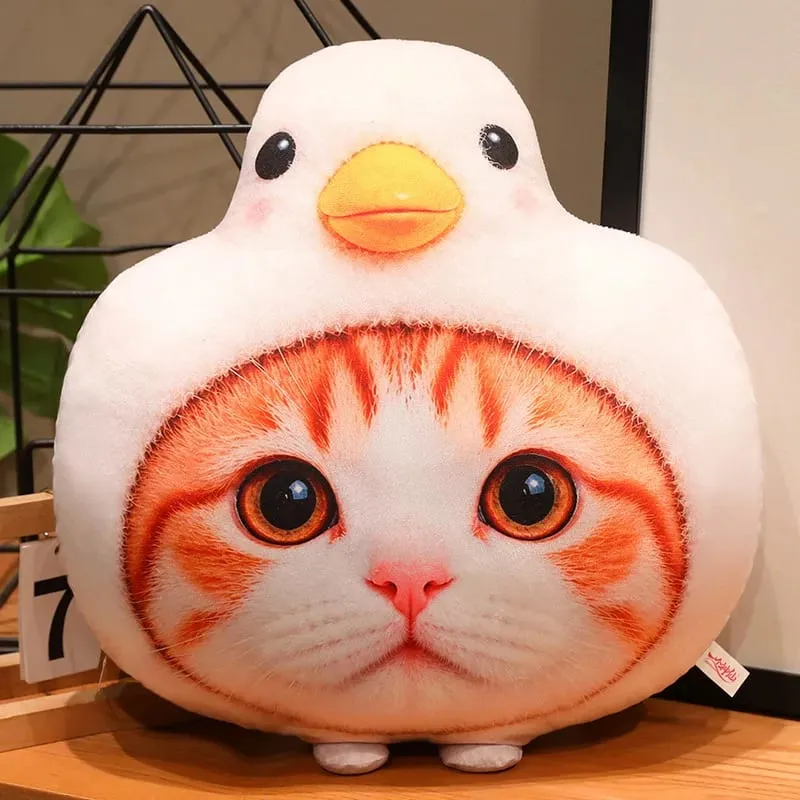 New 40cm Lifelike Animal Cat Plush Pillow 3D Printing Simulation Cat Plush Toy Stuffed Decor Gift Birthday Gifts Room Decoration