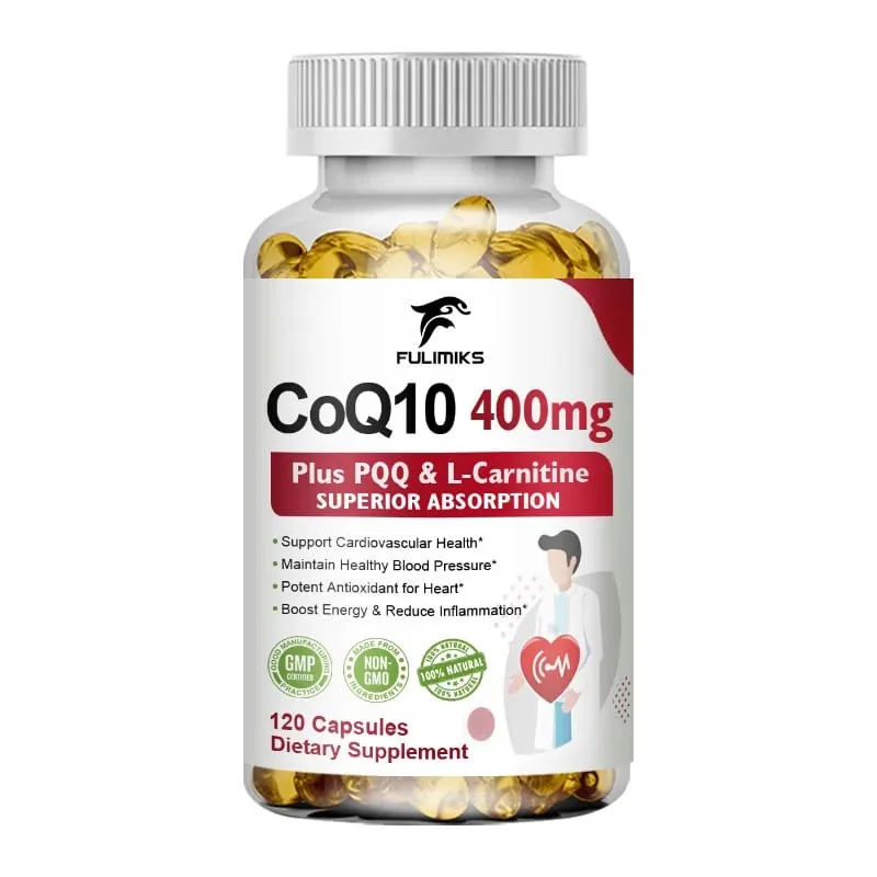 CoQ10 400mg Supplement for Heart Health with PQQ & Vitamin E Support Cardiovascular Antioxidants Heart Health & Daily Energy