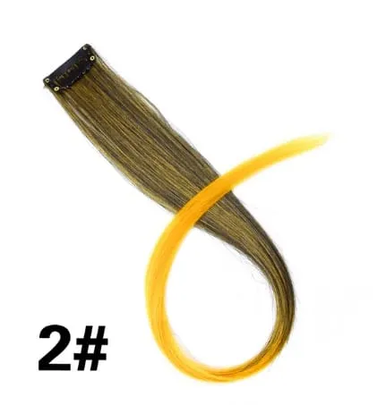 Alileader Clip On Hair Extension 57Color Ombre Straight Hair Extension Clip בחתיכות שיער בטמפרטורה גבוהה פייבר חתיכות שיער