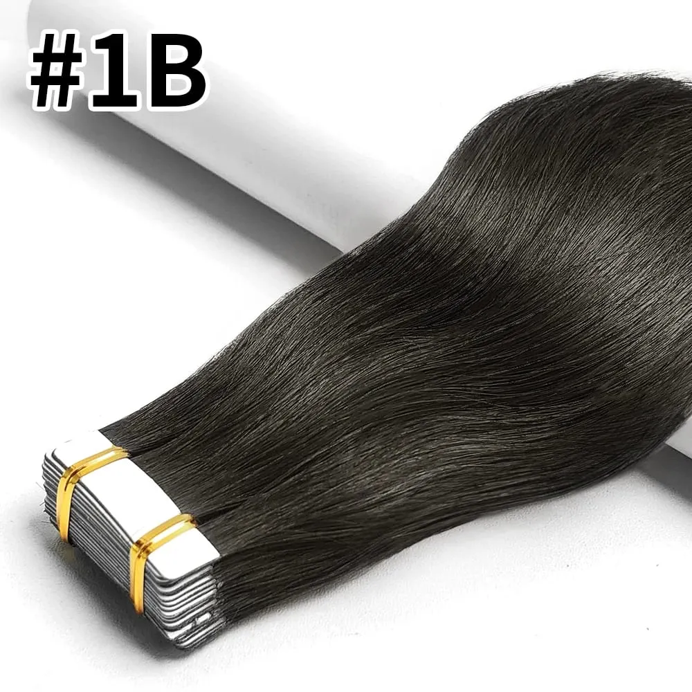 Bone Straight Tape In Hair Extensions Indian Hair Seamless Skin Weft Invisible Tape In Human Hair Extensions 50g/20pcs For Women