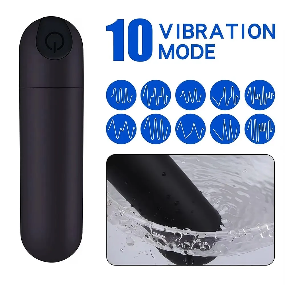 USB-laddning 10-hastigheter Mini Bullet Vibrator Uppladdningsbar Trådlös Vibrerande Anal Plugg Klitoral Stimulator Sexleksaker för kvinnor för vuxna