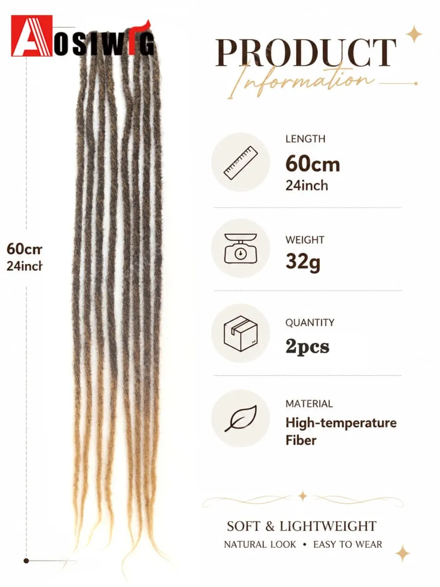 Long Dreadlocks Clip In Hair Extensions for Women Synthetic Braided Hairpieces Boho Faux Locs Hair Braids Festival Party Hair Ac