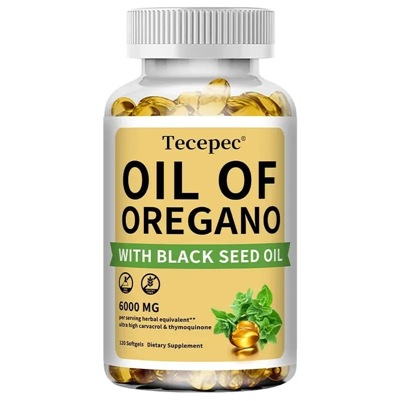 Oil of Oregano with Black Seed Oil 2 in 1 Oregano Supplement for Immune Health Digestive Health Non-GMO