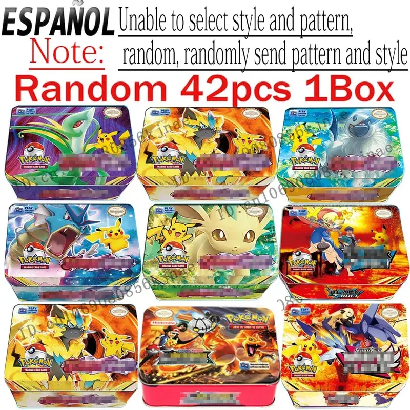 *NEW SALE 42pcs/set Pokémon Iron Metal Box Battle Toys Lost Box with Game Anime Cards!!