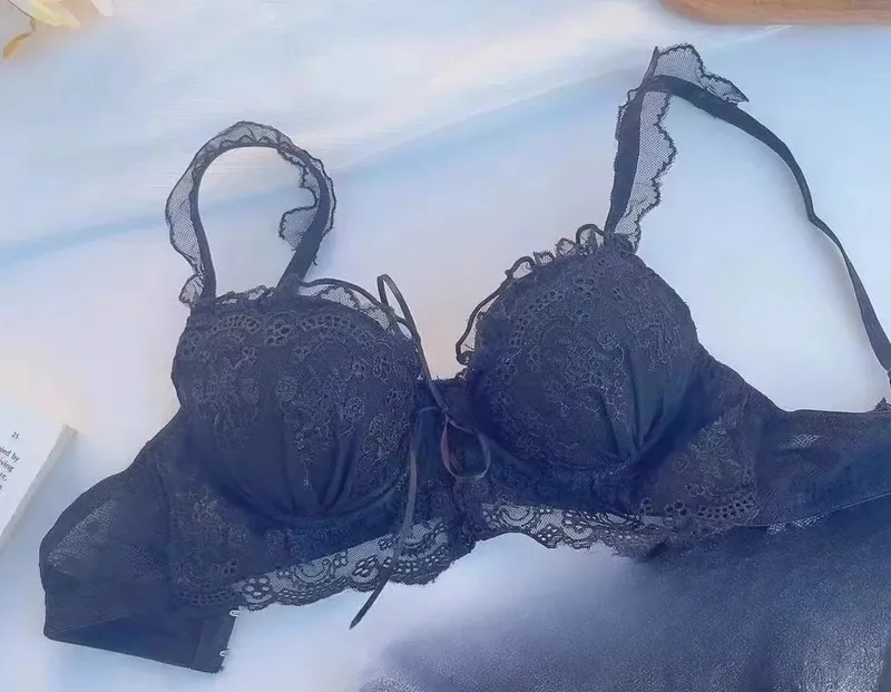 สไตล์ญี่ปุ่นลูกไม้ Bralette ชุดเซ็กซี่น่ารักชุดชั้นในแหวนเหล็กสำหรับหน้าอกเล็ก Push Up Bra & ชุดกางเกง ขายร้อน Now! — image 10