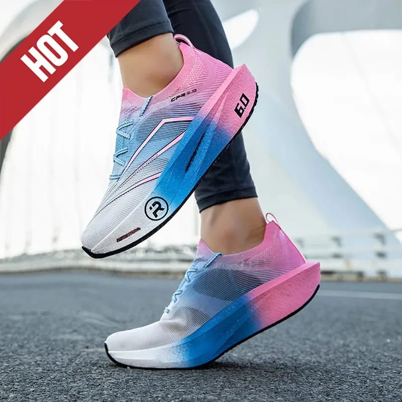 Running Shoes Carbon Board Air Cushion Marathon Men Sports Breathable Lightweight Women's Comfortable Athletic Nonskid Sneakers