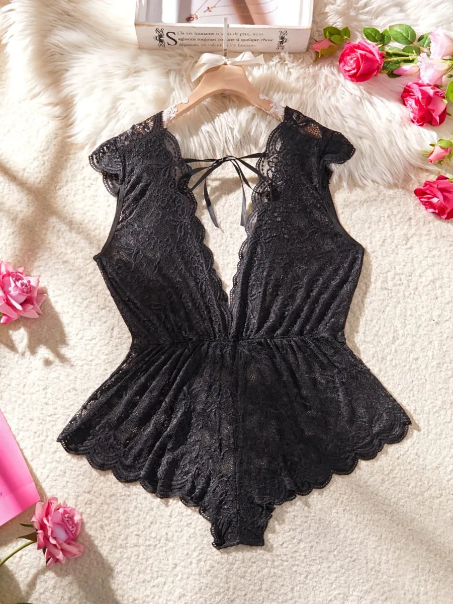 Temptation Deep V Neck Black Sheer Lace Matching Bra Set Curvy Women Lingerie For Confident Nights Special Full Figure