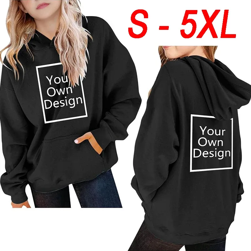 Customized Oversize Hoodies Women Fashion Printed Loose Long Sleeve Shoulder Drop Cuff Sweathsirts Streetwear Pullovers Sudadera