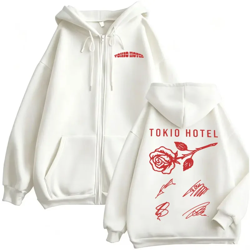 Tokio Hotel ARENA TOUR 2026 Signature Zipper Hoodies Men's Fashion Classic Sweatshirt Jacket Coats Casual Fleece Zip Up Pullover