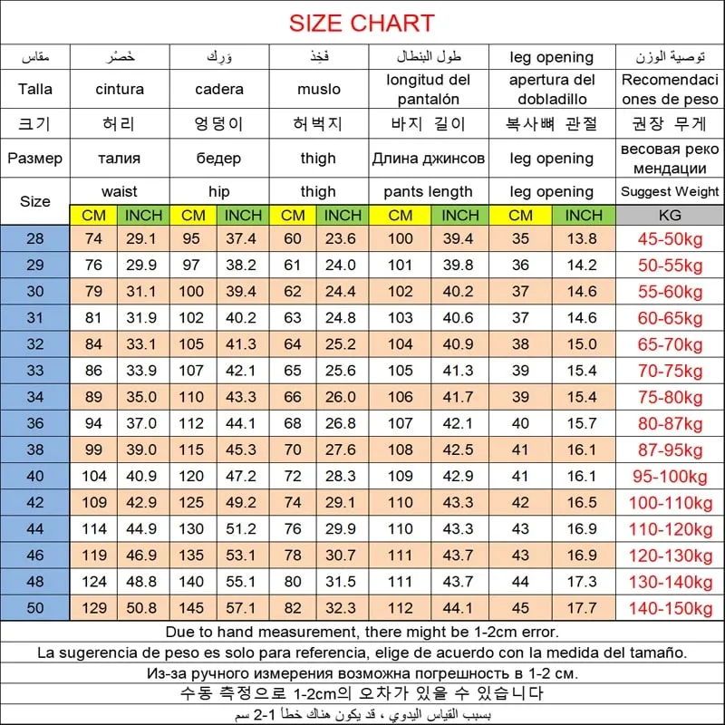 Men's Jeans Pants Big Size 50 High Stretch Denim Fabric Large Size Pants for 45-150kg Jeans Hombre Wide Leg Jeans Pantalon Homme