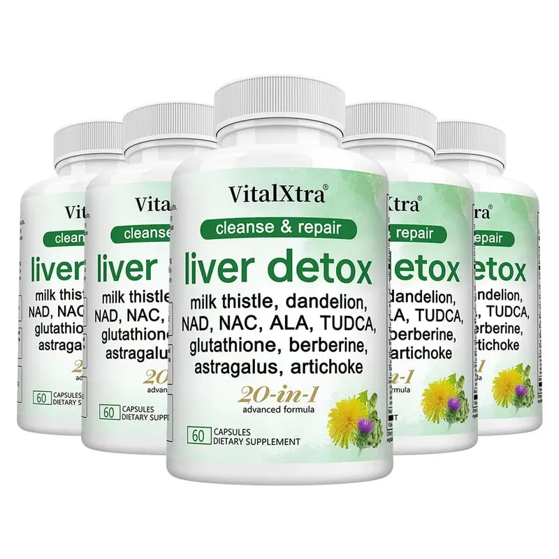 Liver Detox & Repair Capsules with Milk Thistle Dandelion & Turmeric Liver Cleanse Nourishing Antioxidant & Digestion Support