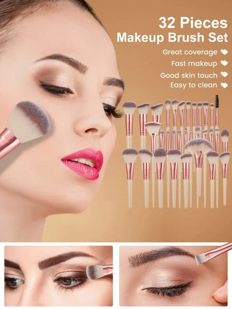 53PCS Makeup Tools:1PC cosmetic bag+32PCS Makeup brush set+8PCS Makeup Sponges+8PCS Powder Puffs+4PCS Makeup Tools