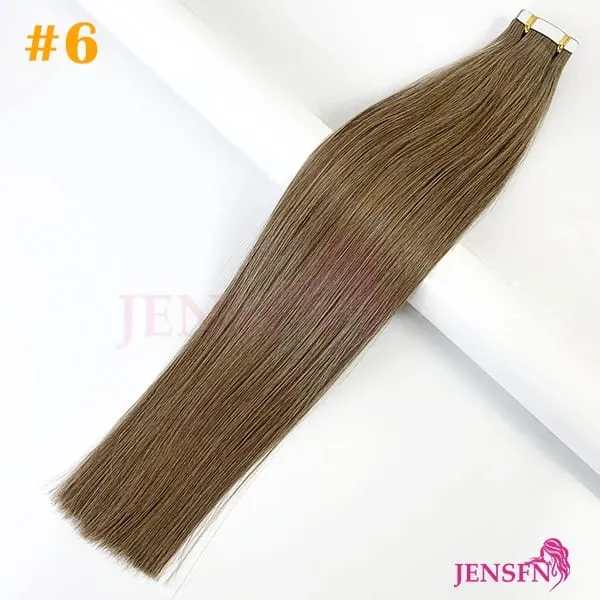High Quality Tape In Hair Extensions 100% Remy Really Human Hair Brown Blonde Straight Seamless PU Skin Tape Ins Womem