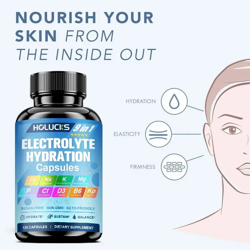 Electrolyte Hydration Capsules Workout Recovery & Muscle Support Energy Production for Fluid Balance