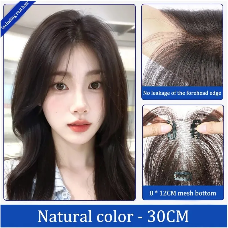 Wig Patches for Women with Fluffy Hair on the Top of the Head Natural and Seamless Hair Coverage White Hair Replacement Patches