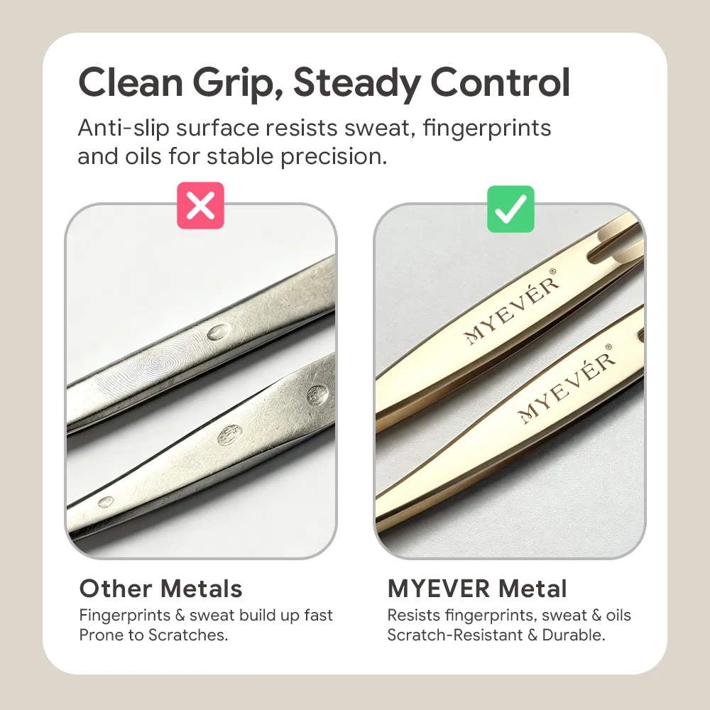 Anti-Slip Eyelash Extension Steel Tweezers High-Density Fiber Tip Eyelash & Eyebrow Professional Precision Makeup Tools