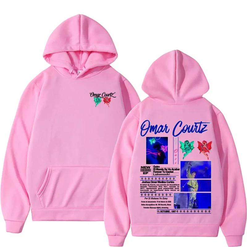 Omar Courtz Por Si Manana No Estoy Tour Merch Hoodies Men Women Fashion Aesthetics Hip Hop Sweatshirts Casual Cozy Fleece Hoodie