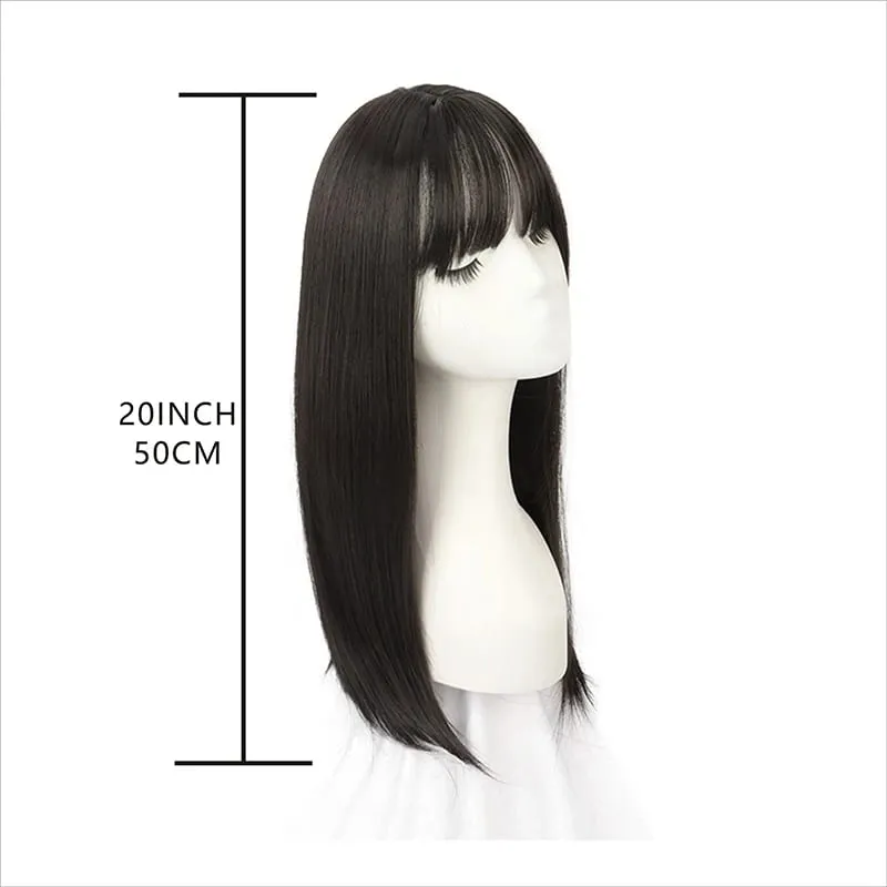 Synthetic Hair Woman Topper Clip In With Bangs Hairpiece Hair Extension Thin Breathable Blonde Toppers Hair Women Wig Fake Hair