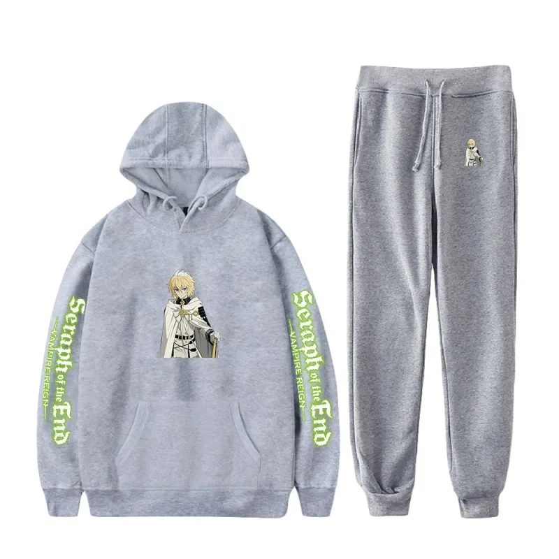Harajuku confortable Seraph de la fin imprimé sweat-shirt pantalons de survêtement costume à capuche + pantalon costume garçons/filles 2 pièces ensemble vêtements
