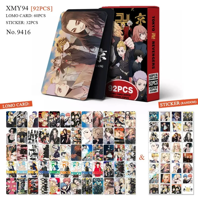 Carte postale de dessin animé Haikyuu Lomo, jouet tueur de démons Genshin Impact, cartes de Collection avec autocollants, cadeau d'anniversaire