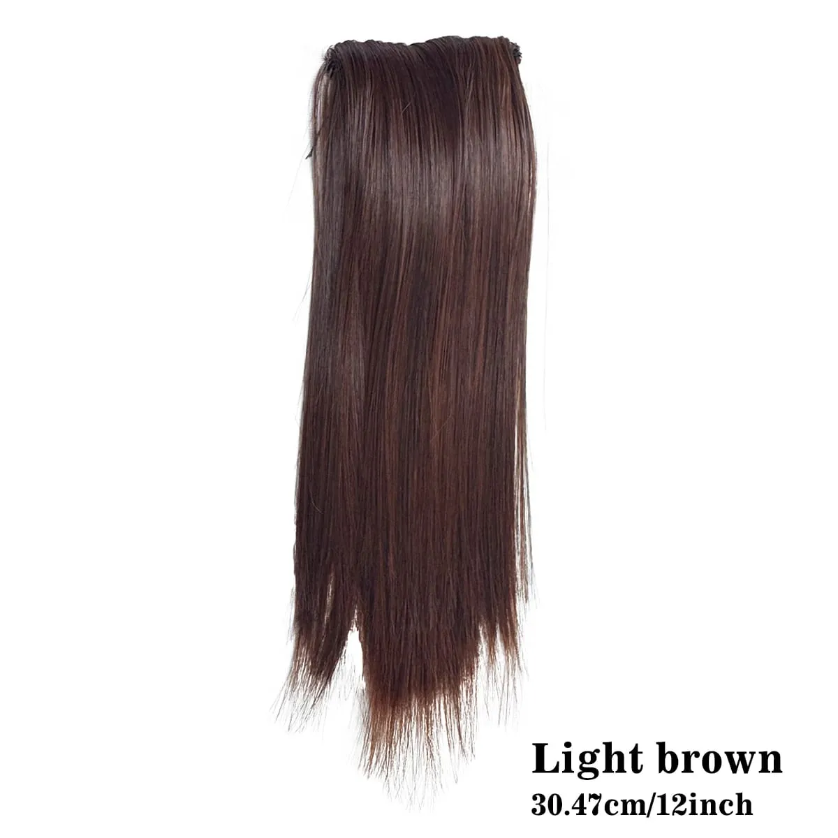 Straight Clip In Hair Extensions Synthetic 8"12" Hair Topper For Women Invisible Clip On Hair Patch Thick Booster Hairpieces