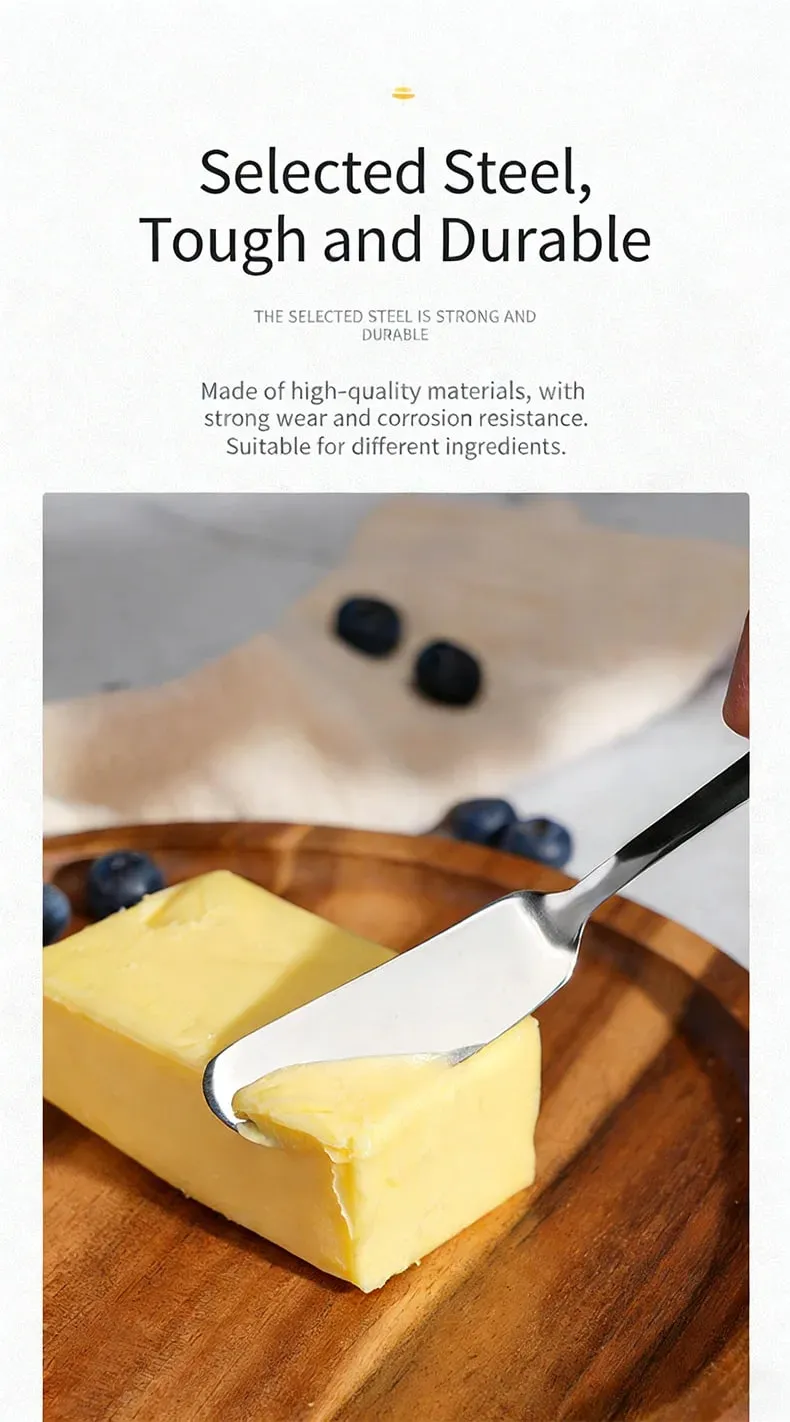 Stainless Steel Cheese Butter Spreader - Multipurpose Knife for Sandwiches Jams Bread Condiments & Appetizers Kitchen Essent