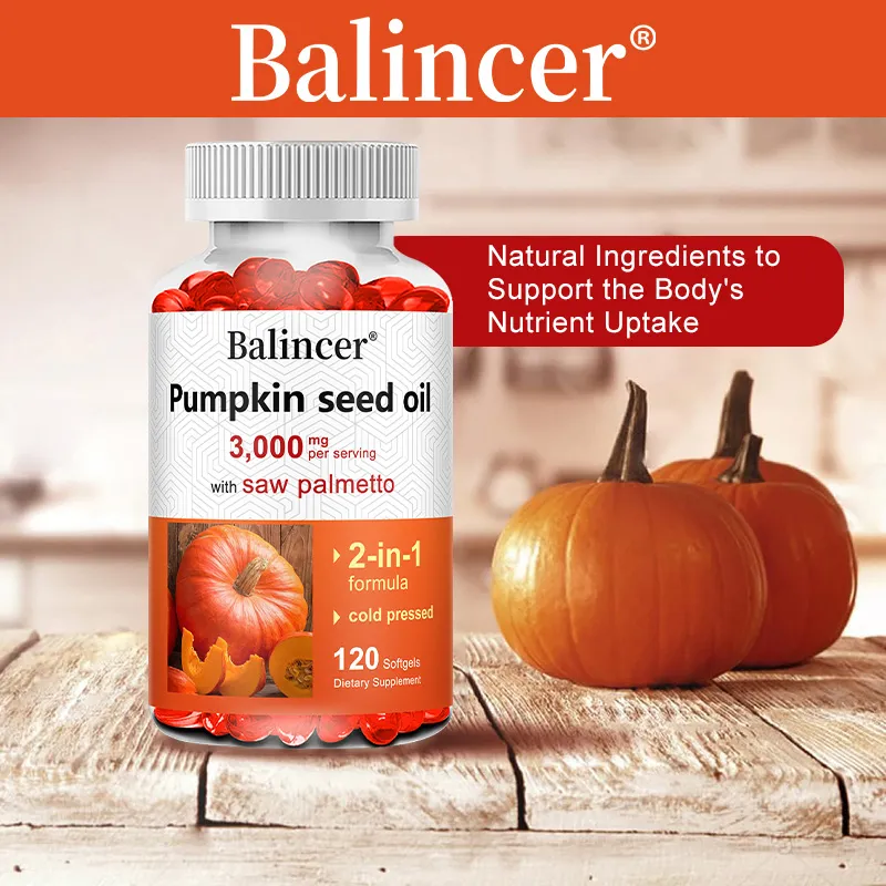 Virgin Pumpkin Seed Oil 3 000mg with Saw Palmetto Rich in Omega 6 & 9 Essential Fatty Acids Prostate & Bladder Supplement
