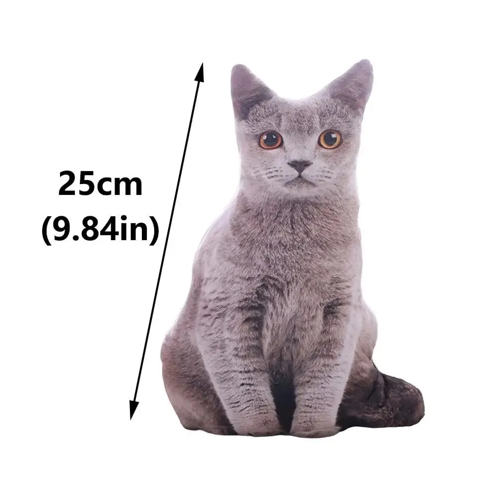 Creative Realistic 3D Cat Soft Simulation Cat Plushie Pillow Cartoon Kawaii Animals Cushion for Girls