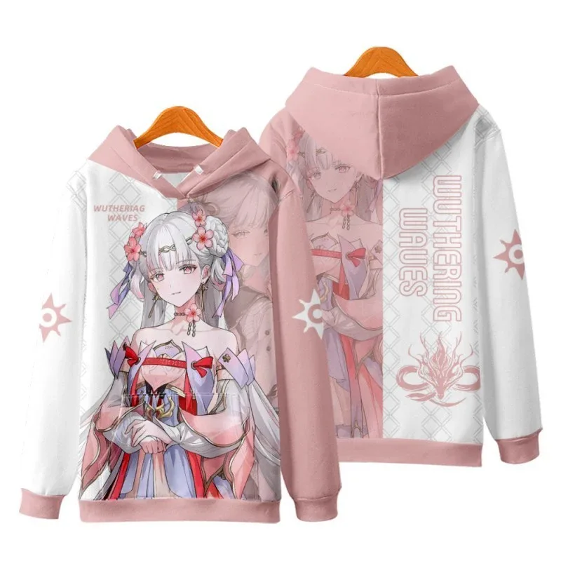 Game Wuthering Waves Cosplay Hoodies 3D Phrolova Print Men Women Anime Sweatshirt Autumn/Winter Hoodie Casual Y2k Tracksuit Coat