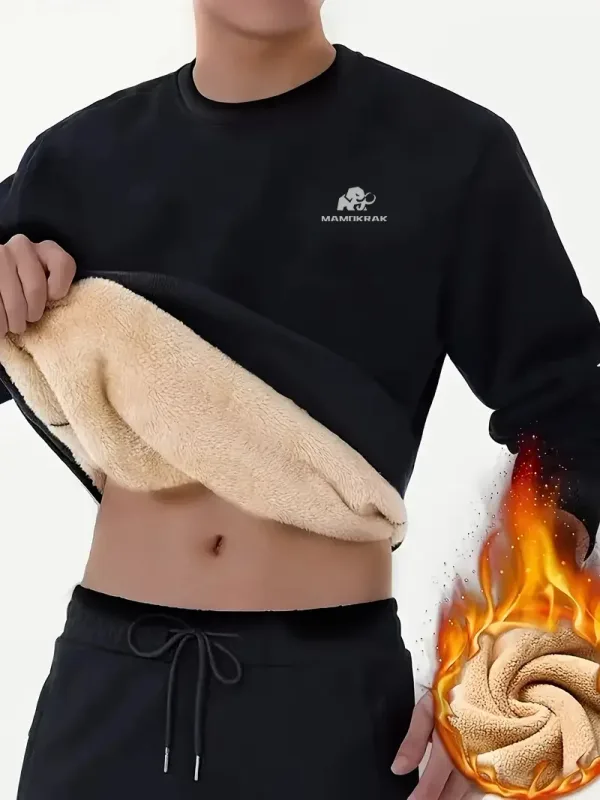 Mamokrak Męska nowa polarowa bluza z kapturem Casual Home Social Ciepła, luźna, duży rozmiar Trend Jednolity kolor Sportowy wygodny top