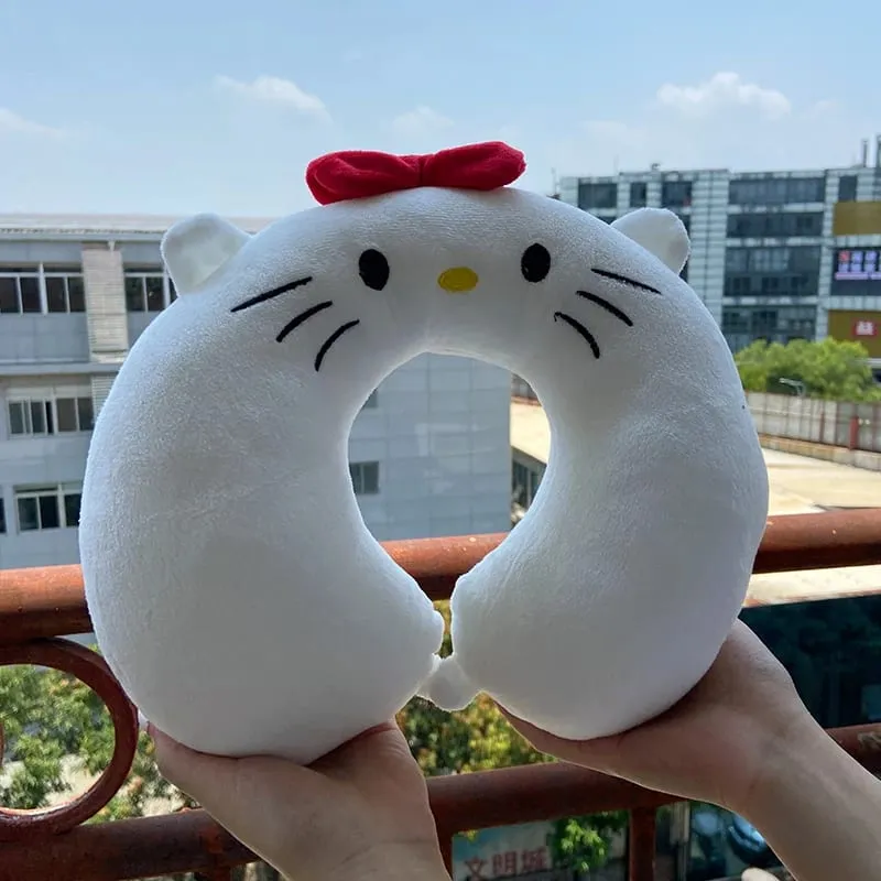 Sanrio Leuke U-vormige Nekkussen Hello Kitty Purin Pochacco Draagbare Dutje Kussen Perfect voor Neksteun Kuromi Knuffel