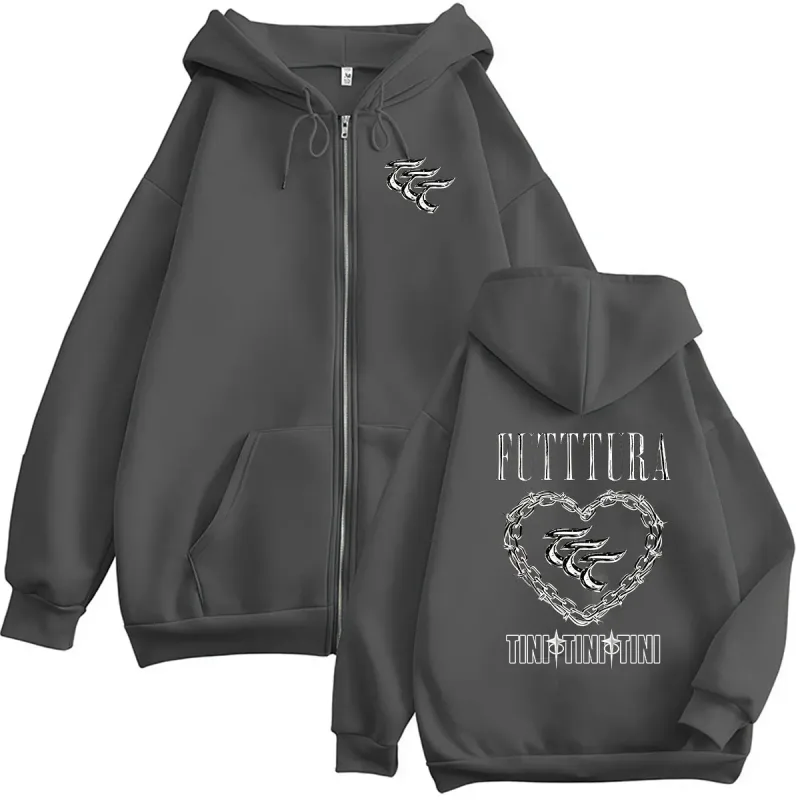 Tini Stoessel Futtura Album 2026 Zipper Hoodie Men Women Vintage Long Sleeve Fashion Sweatshirt Casual Oversized Jacket Hoodies