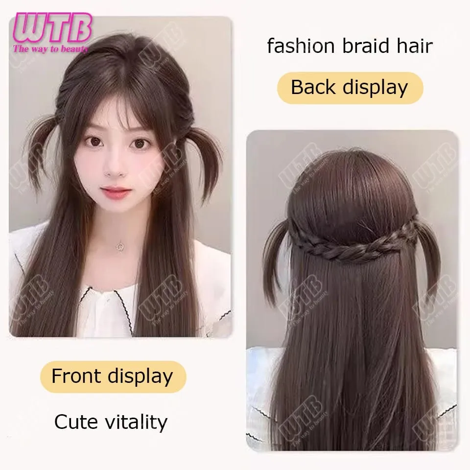 Synthetic Hair Accessories Wig Hair Accessories Cute Headdress Natural Fluffy Braided Modeling Dress up Fake Braids Wig