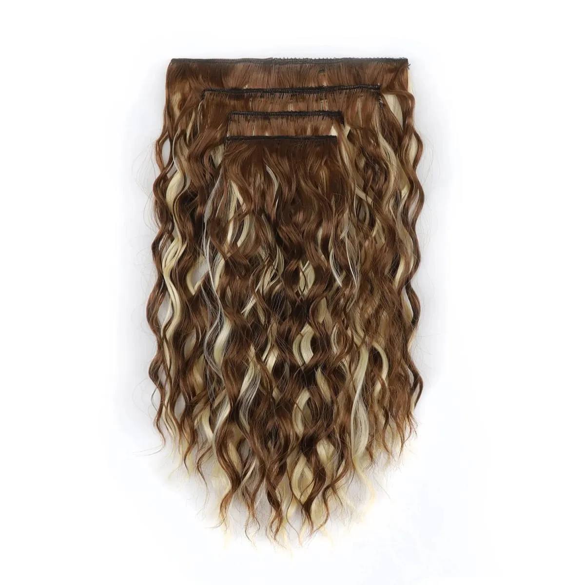 Synthetic Clip-in Women's Short Curly Hair Extensions 4PCS Set 14 Inches Clip-ins Invisible Hairpieces