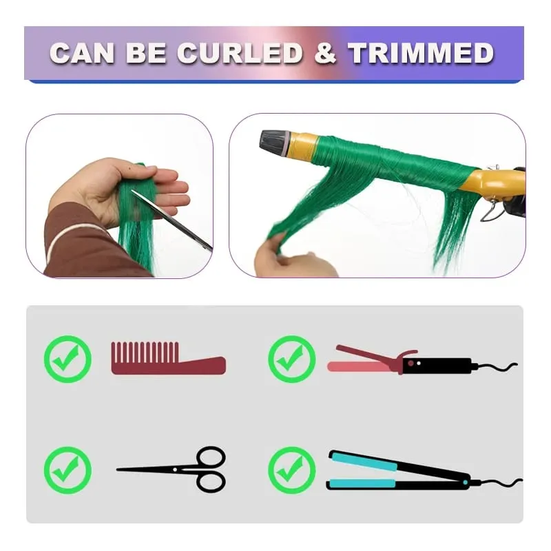 10Pcs 24 Inch Highlight Colorful Single Clip‑in Hair Extensions Synthetic Hair Pieces for Halloween Cosplay Birthday Party