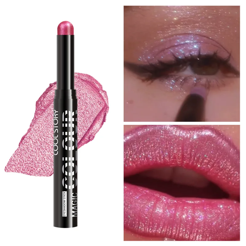 2 in 1 Eyeshadow Lipstick Stick Pencil Waterproof Glitter Brighten Matte Eye Shadow Makeup Pigment Eyeshadow Pen